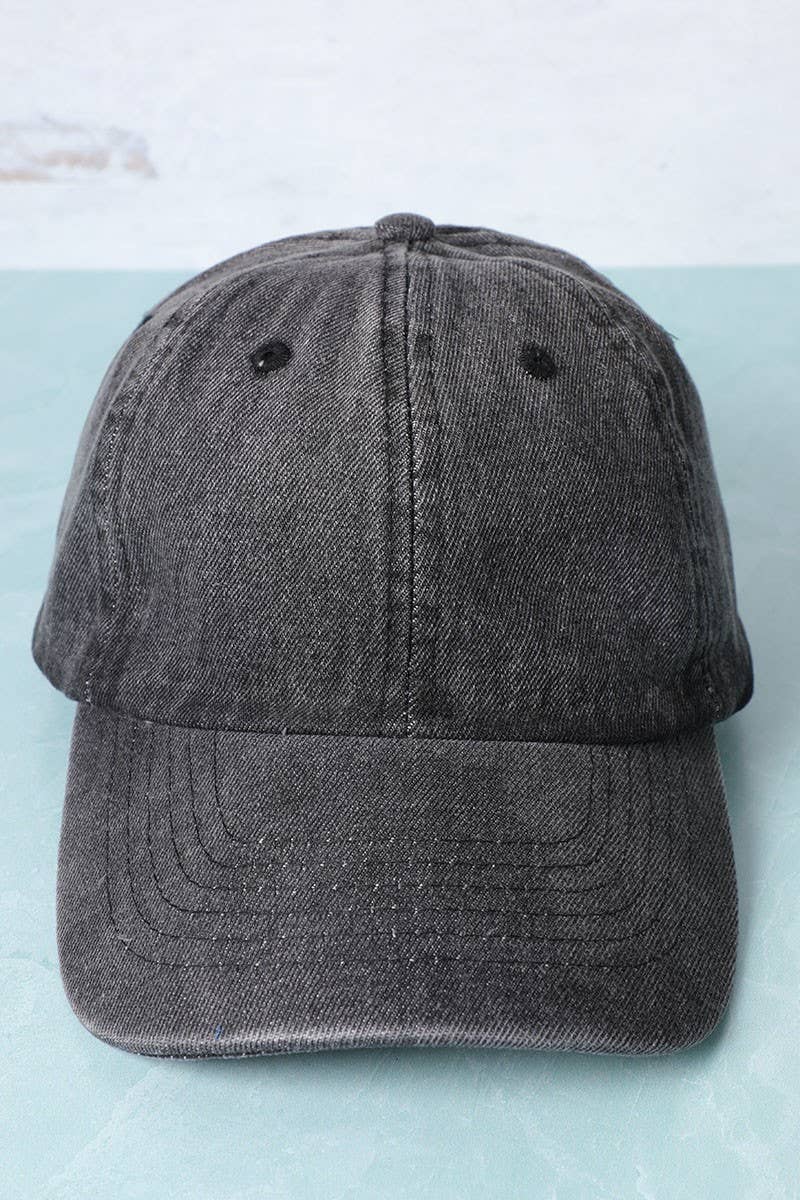 Plain Denim Cotton Baseball Cap Dad Hat