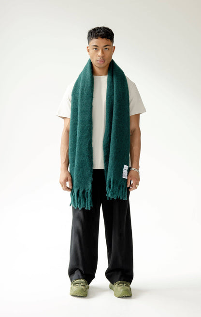 The Reykjavik Scarf with RWS Wool - Dark Forest - AW24