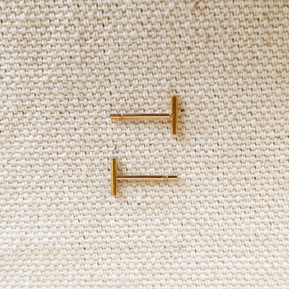 14k Gold Filled Petite Bar Stud Earrings