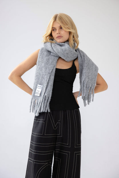 The Reykjavik Scarf with RWS Wool - Grey - AW24