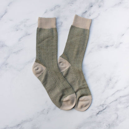 Men's Herringbone Pattern Jacquard Socks - Set of Two