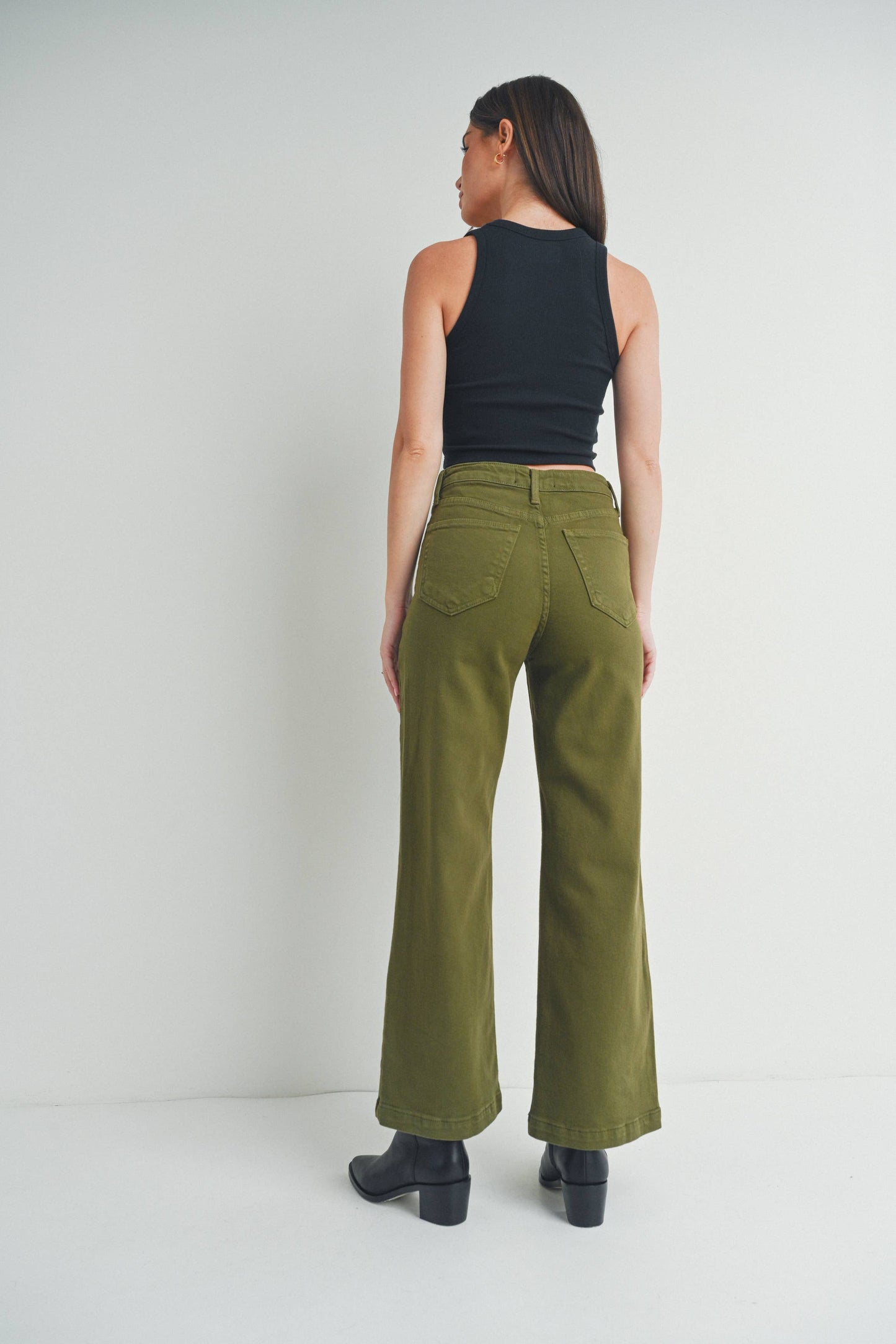 Patch Pocket Wide Leg Pants