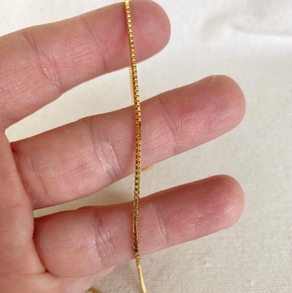 18k Gold Filled Box Chain Necklace