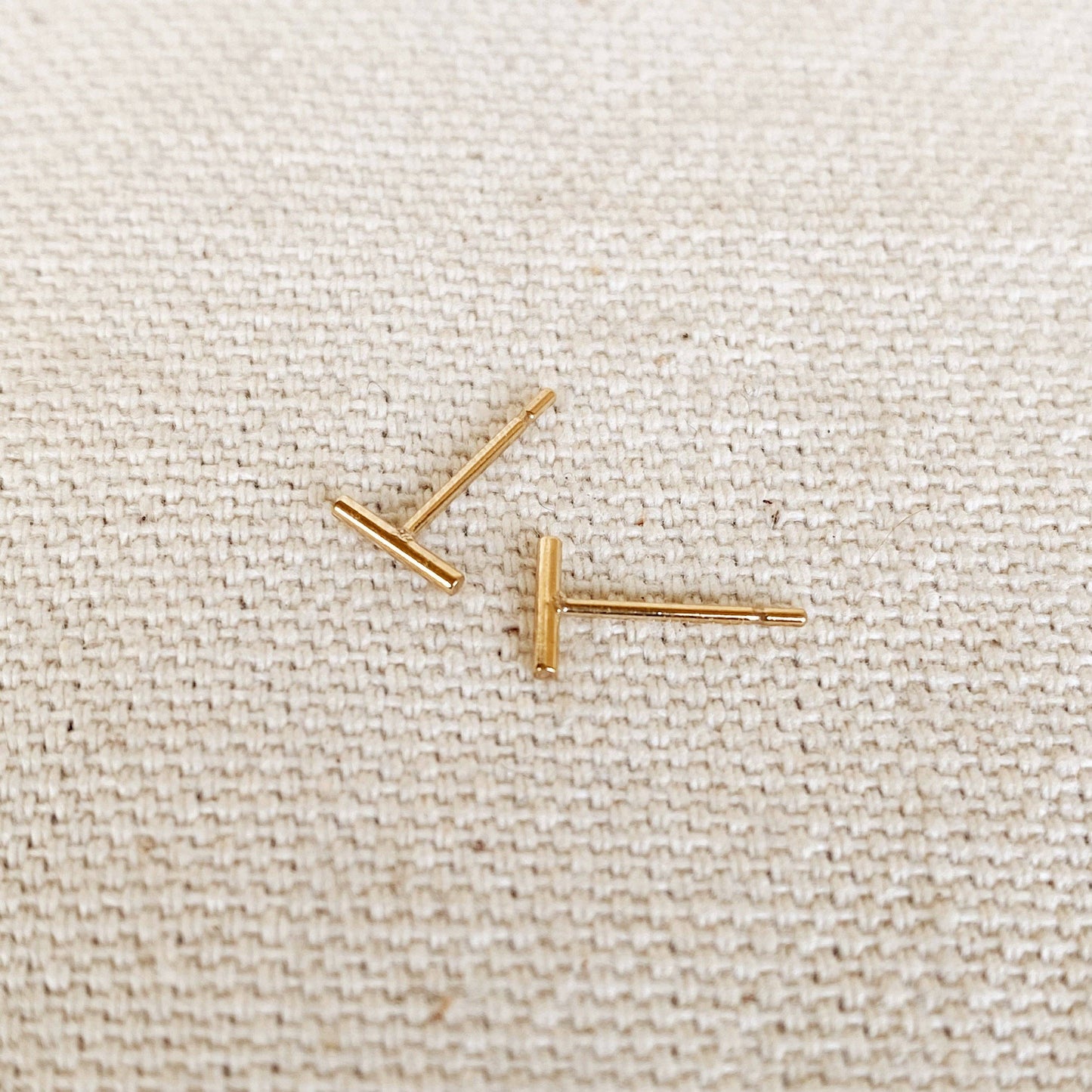 14k Gold Filled Petite Bar Stud Earrings