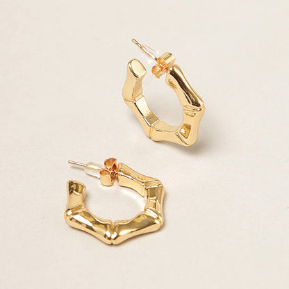 14K Gold Dipped Hexagon Hoop Earrings