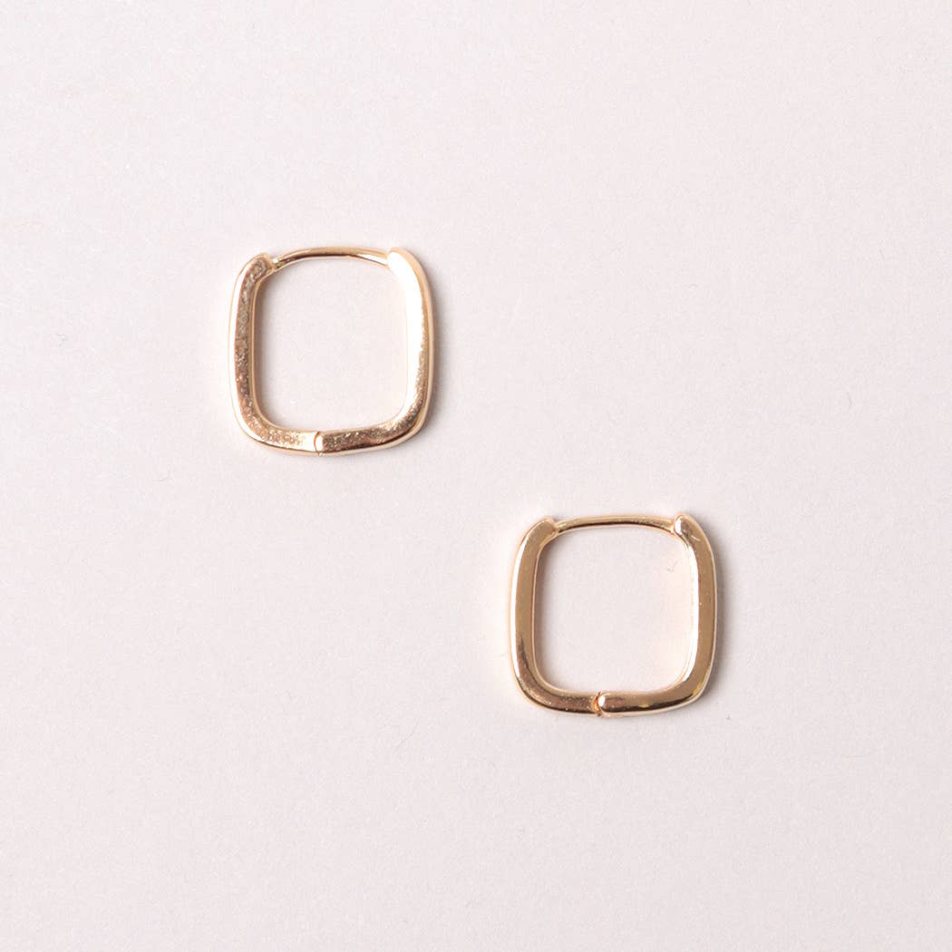 14K Gold-Dipped Square Hoop Earring