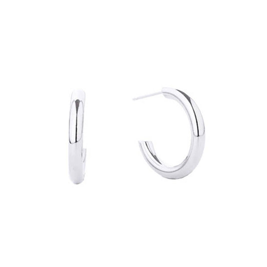 XS 14K White Gold Dipped Post Hoop Earrings