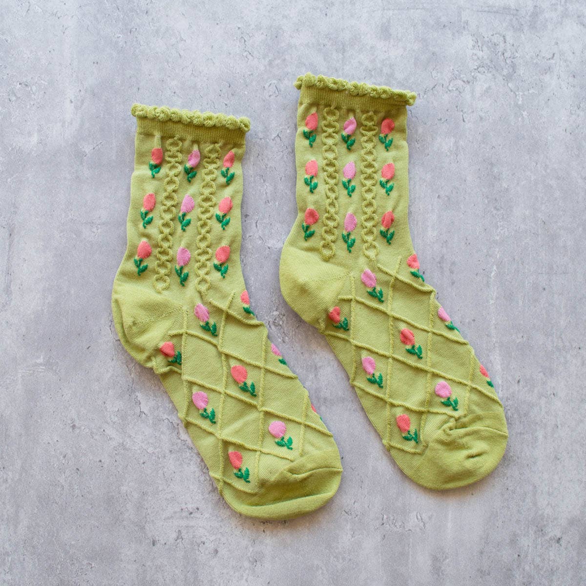 Tulip Flower Casual Socks - Set of Two