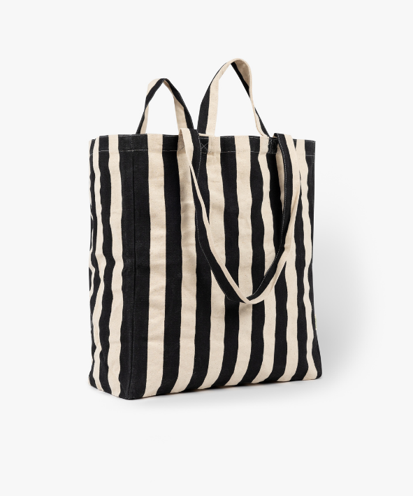 OMOM Striped Tote Bag - Black