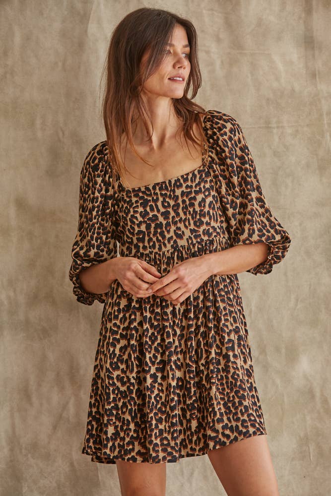 Ciella Leopard Print Mini Dress