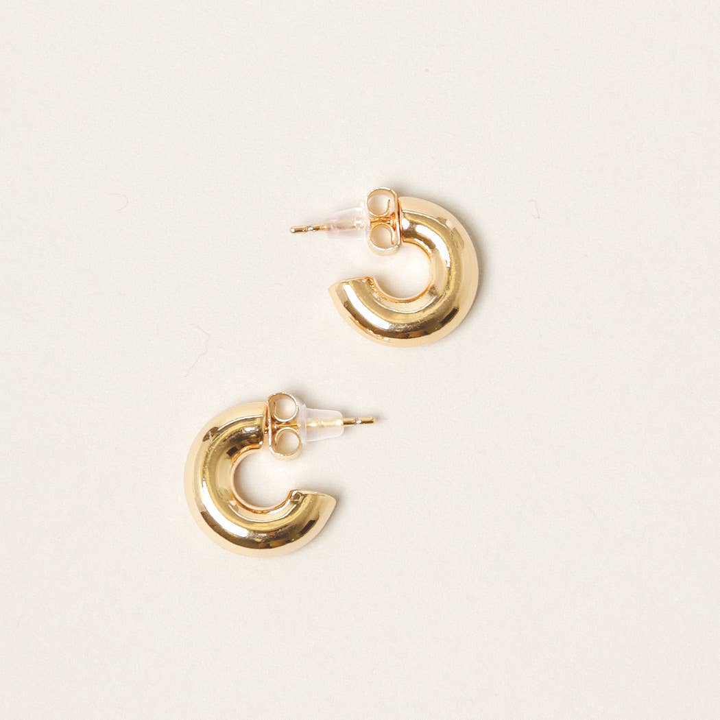 XXS 14K Gold Dipped Post Hoop Earrings