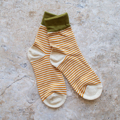 2 Tone Stripe Casual Socks - Set of Two