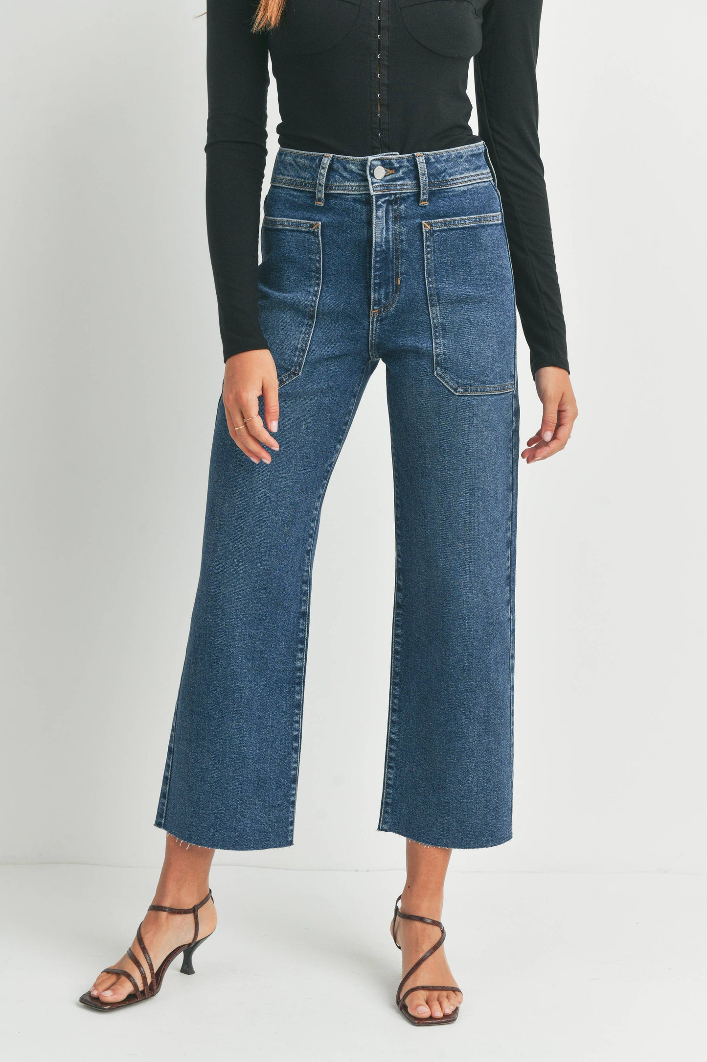 Denim High Rise Utility Wide Leg