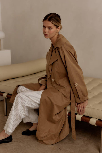 The Janie Coat | Midi Length Trench Coat