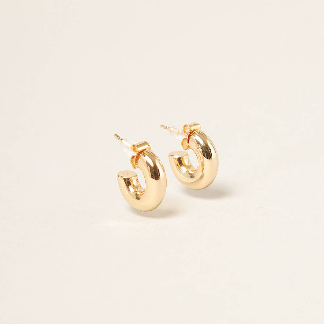 XXS 14K Gold Dipped Post Hoop Earrings