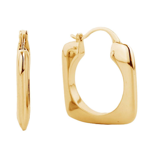 14K Gold-Dipped Square Pin Catch Earrings