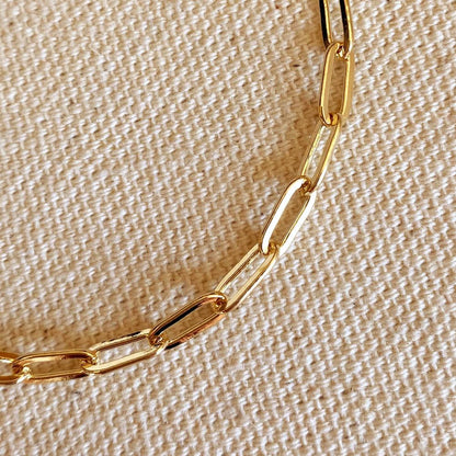 18k Gold Filled Short Link Paperclip Bracelet