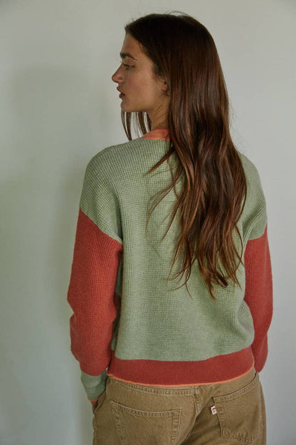 Lou Mixed Color Knit Sweater