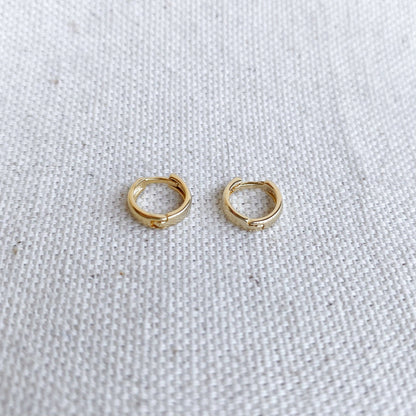 18k Gold Filled Small Clicker Hoop Earrings