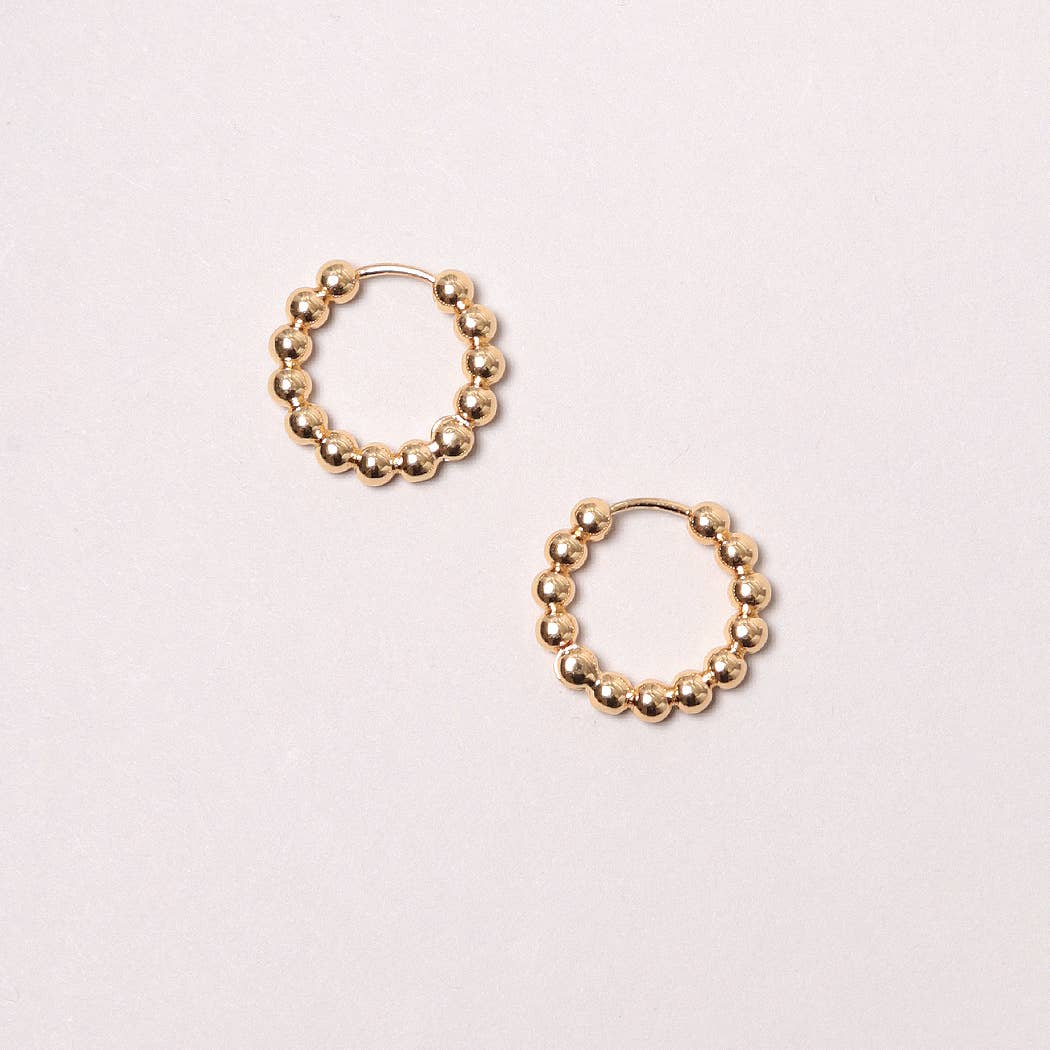 14K Gold-Dipped Ball Hoop Earring