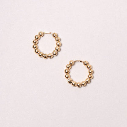 14K Gold-Dipped Ball Hoop Earring