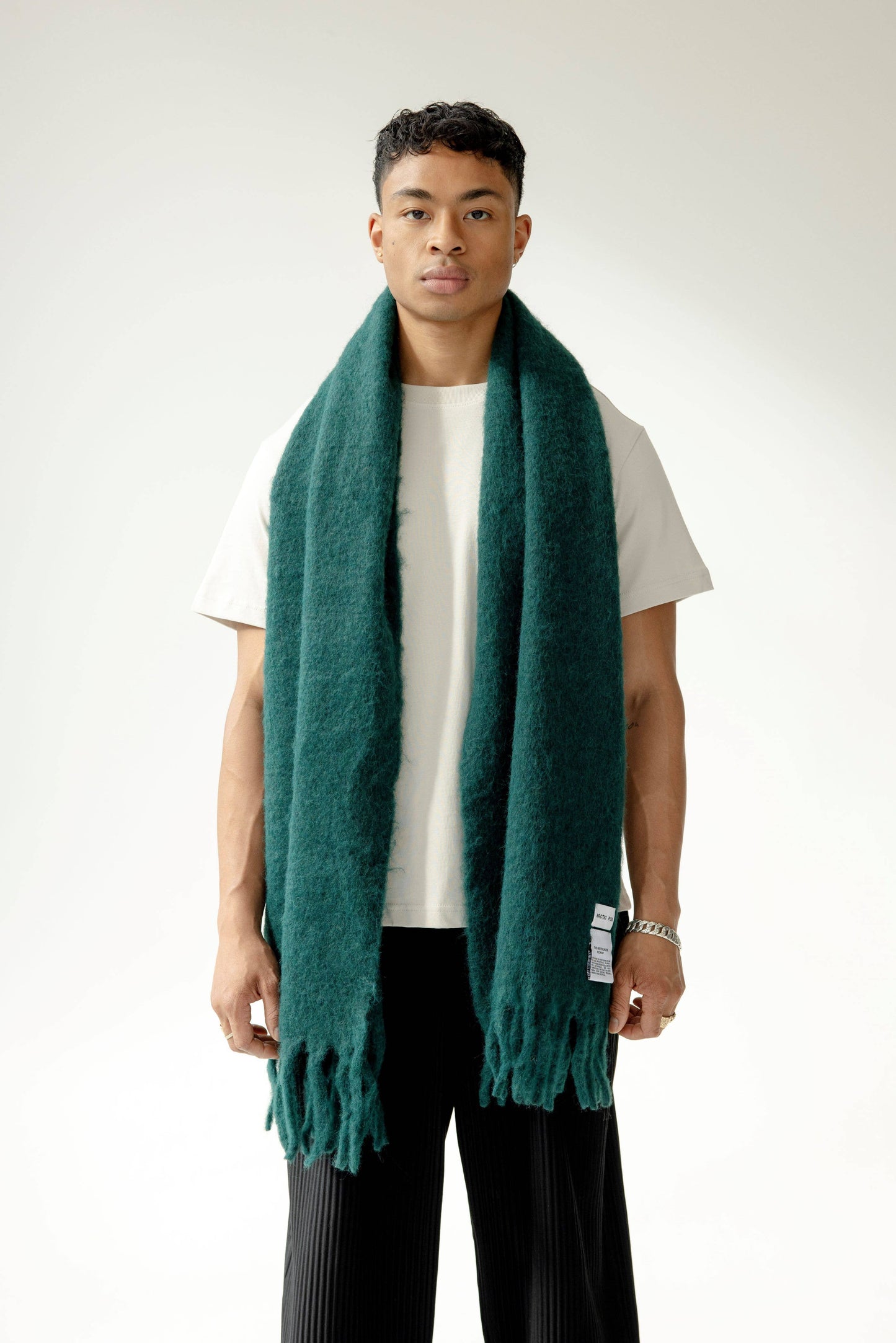 The Reykjavik Scarf with RWS Wool - Dark Forest - AW24