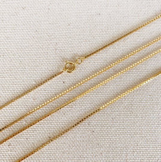 18k Gold Filled Box Chain Necklace