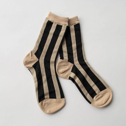 Glitter Vertical Striped Crew Socks - Set of Two