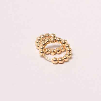 14K Gold-Dipped Ball Hoop Earring