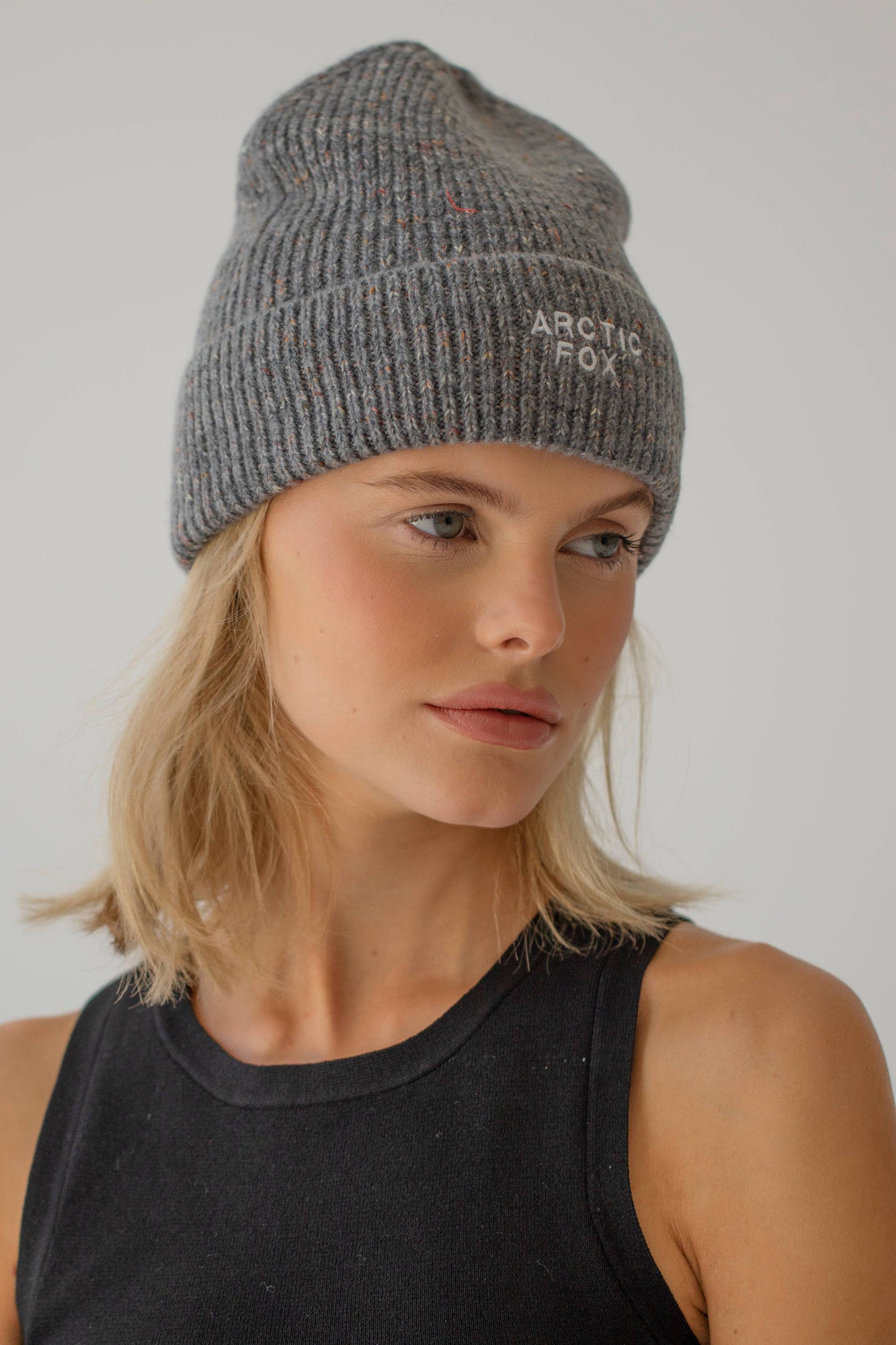 The Embroidered Beanie - Harbour Grey