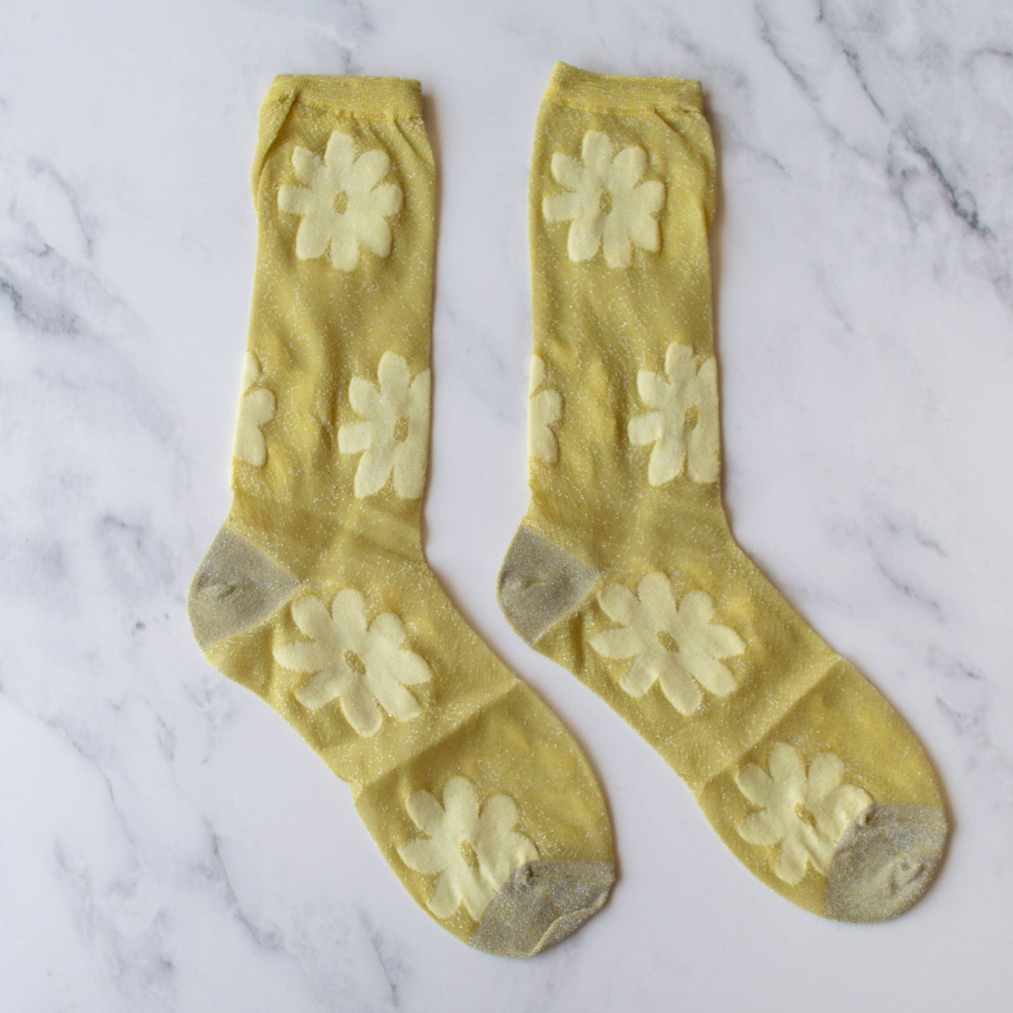 Vintage Glitter Flower Socks