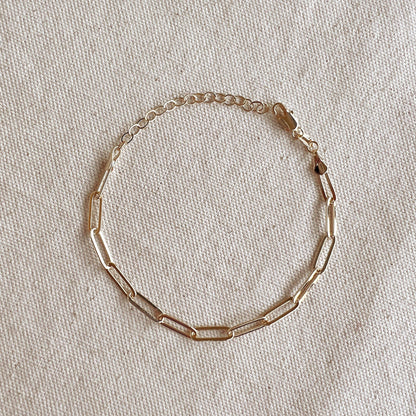 18k Gold Filled Classic Paperclip Bracelet