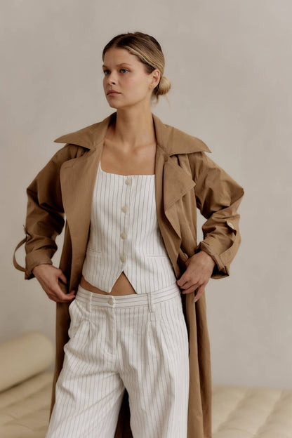 The Janie Coat | Midi Length Trench Coat