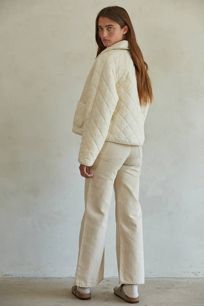 Woven Cotton Quilted Jacket