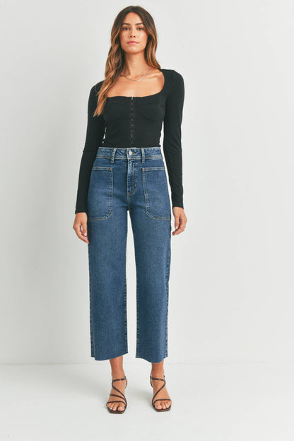 Denim High Rise Utility Wide Leg