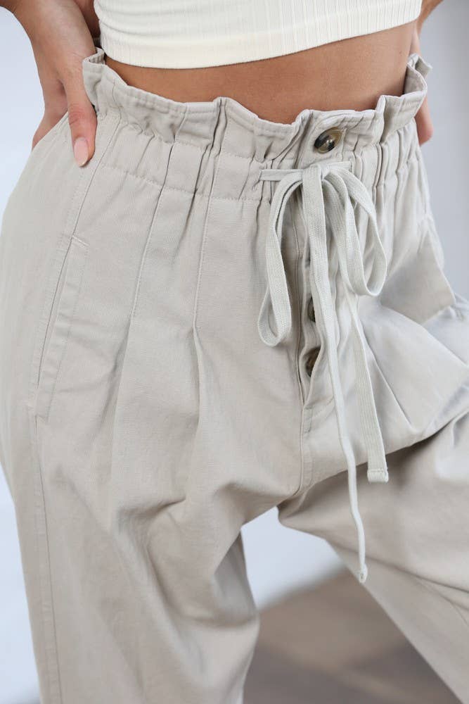 Cotton Gauze Paperbag Pants