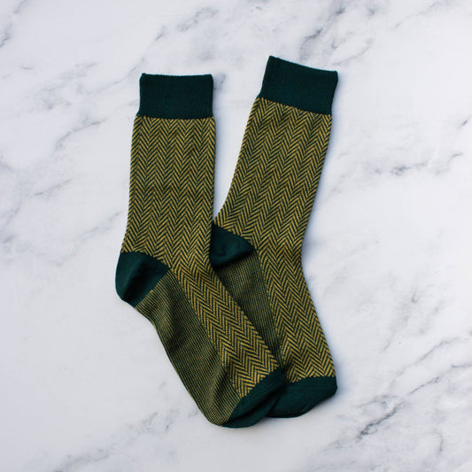 Men's Herringbone Pattern Jacquard Socks - Set of Two