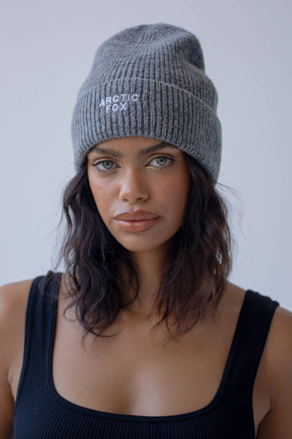 The Embroidered Beanie - Harbour Grey