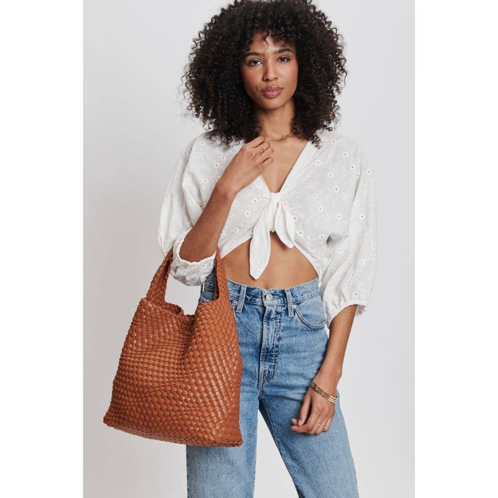 Tan woven bag outlet