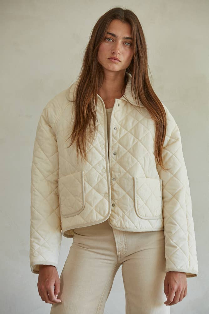 Woven Cotton Quilted Jacket