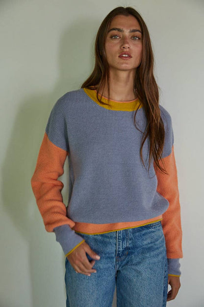 Lou Mixed Color Knit Sweater