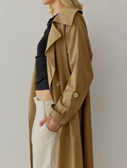 The Janie Coat | Midi Length Trench Coat