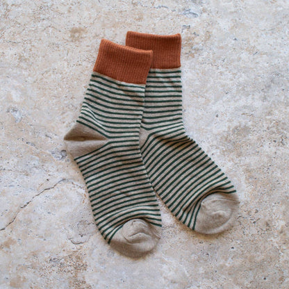 2 Tone Stripe Casual Socks - Set of Two