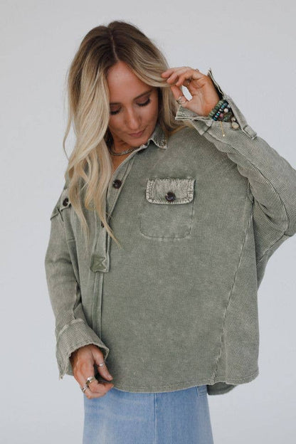 Cool Comfort Henley Top - Olive