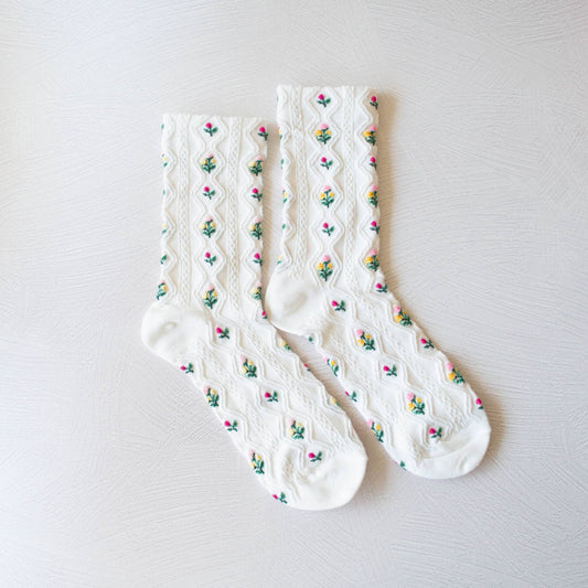 Romantic Floral Casual Socks - Set of Two