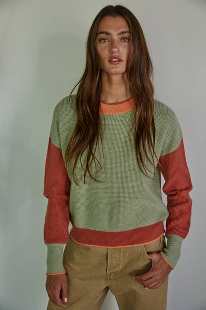 Lou Mixed Color Knit Sweater