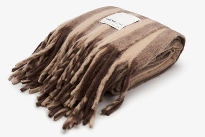 The Wool Stripe Throw - Burnt Umber Stripe