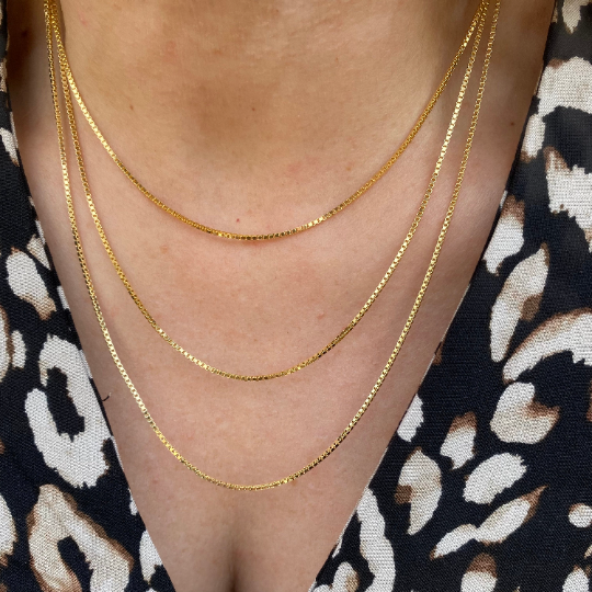 18k Gold Filled Box Chain Necklace