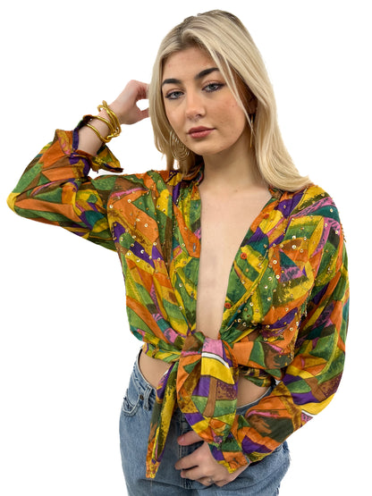 90s Silk Party Shirt